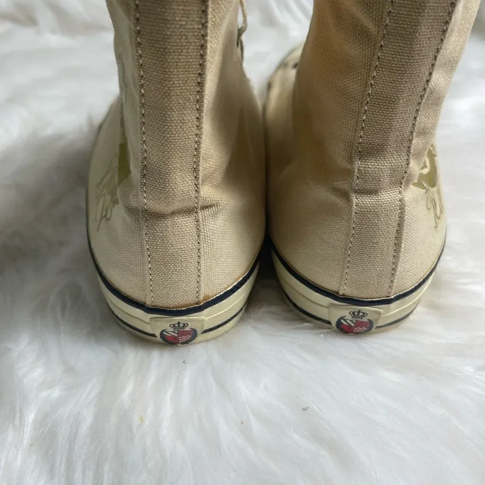 Juicy couture beige and gold canvas lace up sneakers size10